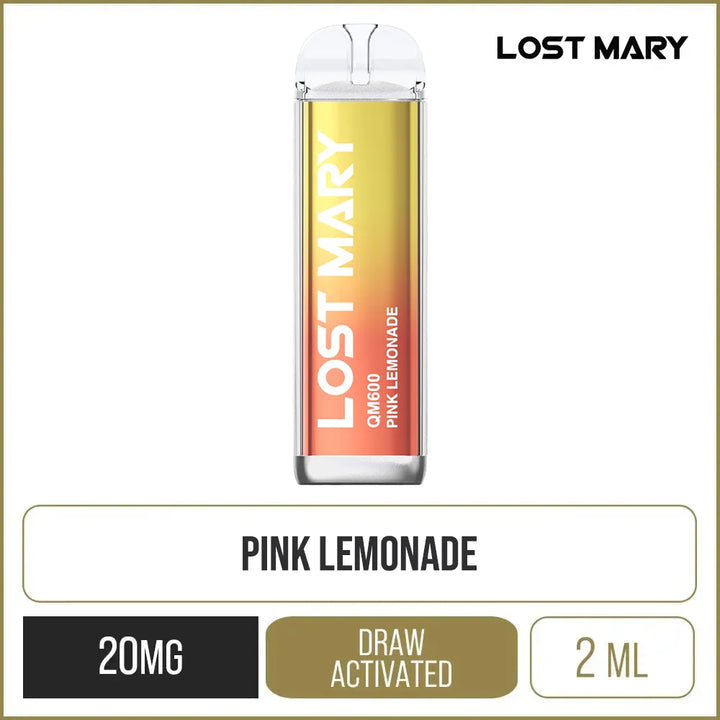 Lost Mary QM600 Pink Lemonade Disposable Vape