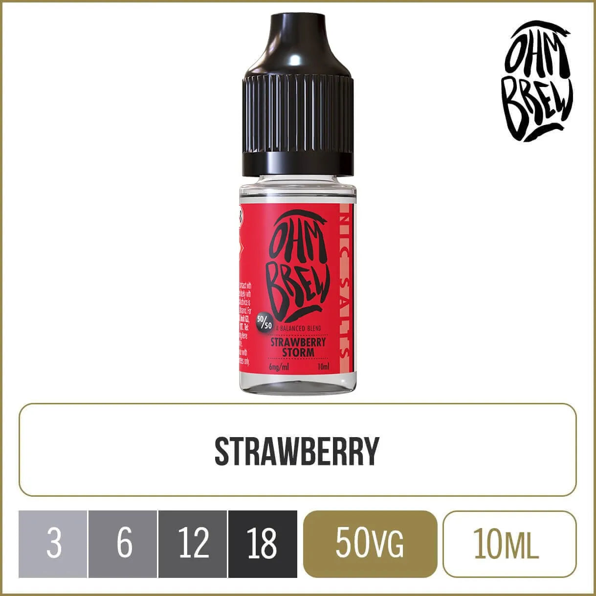 Ohm Brew 50/50 Strawberry Storm 10ml