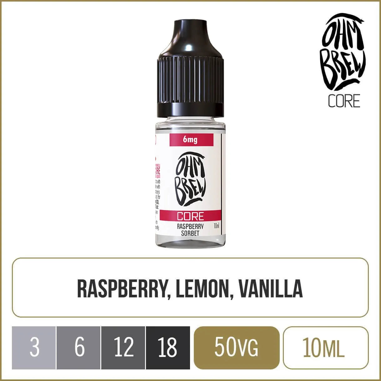 Ohm Brew Core Raspberry Sorbet 10ml