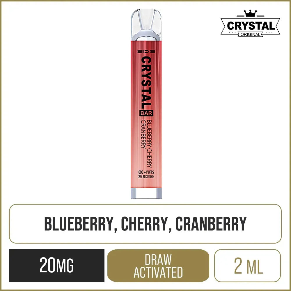 Buy Crystal Bar Blueberry Cherry Cranberry Disposable Vapes