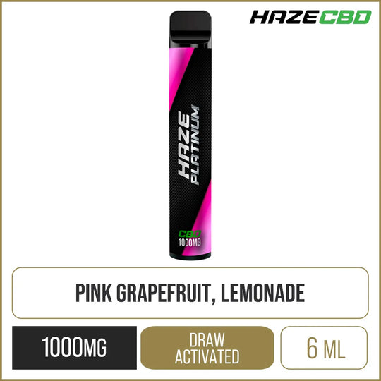Haze CBD Platinum Pink Lemonade 1000mg CBD Disposable Vape 6ml