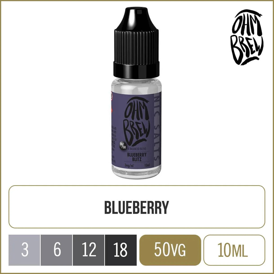 Ohm Brew 50/50 Blueberry Blitz 10ml