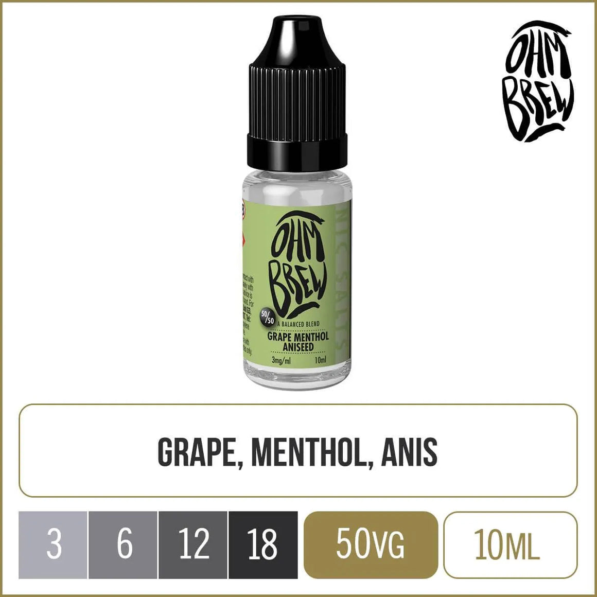 Ohm Brew 50/50 Grape Menthol 10ml